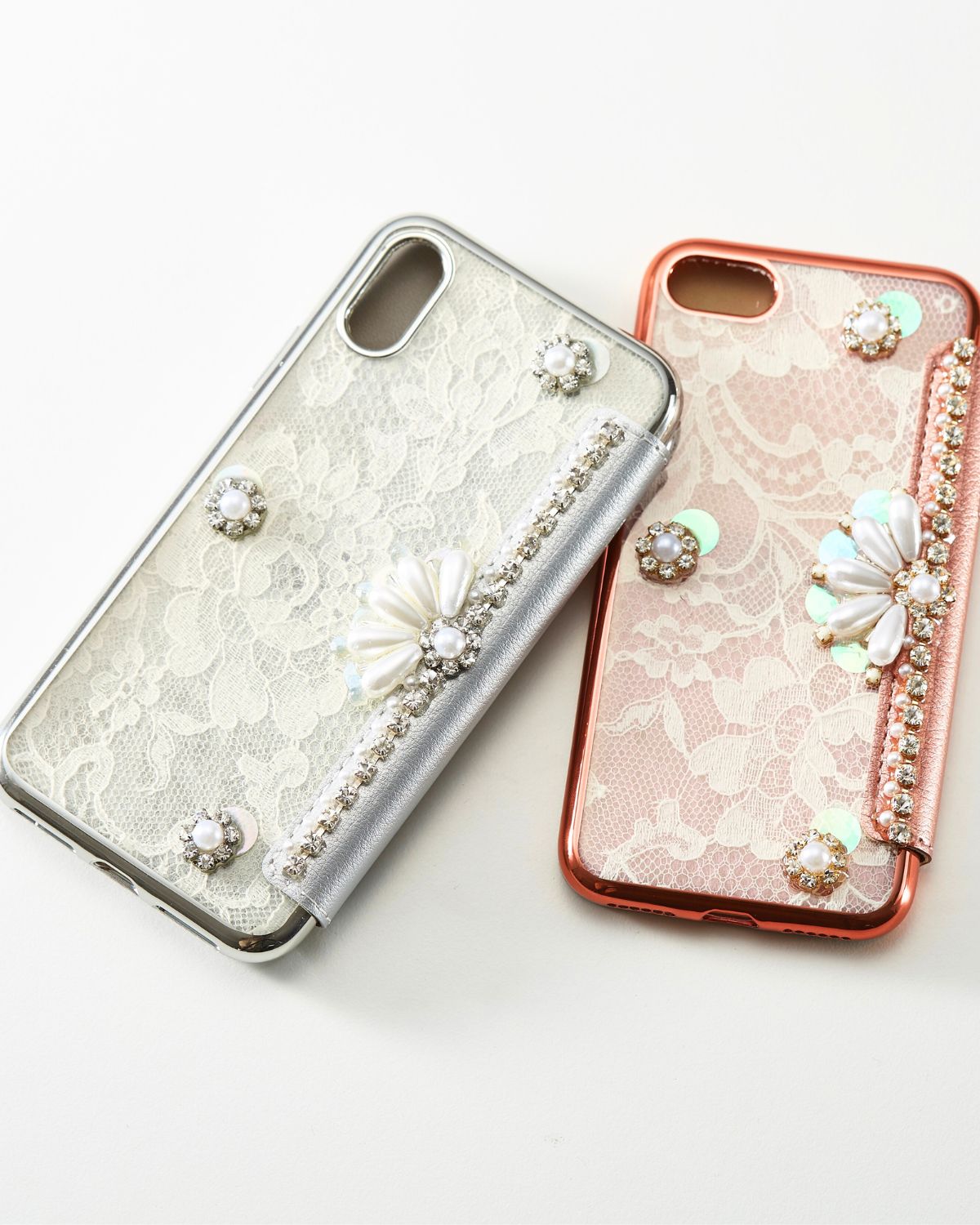 IP-177 Hime. レースシートインパールFlowerビジュー全機種対応スマホケース