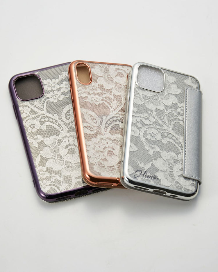 Hime. エレガントフレンチガーリー 手帳型 iPhoneケース|フランス製リバーレース×フリップタイプ(全機種対応)