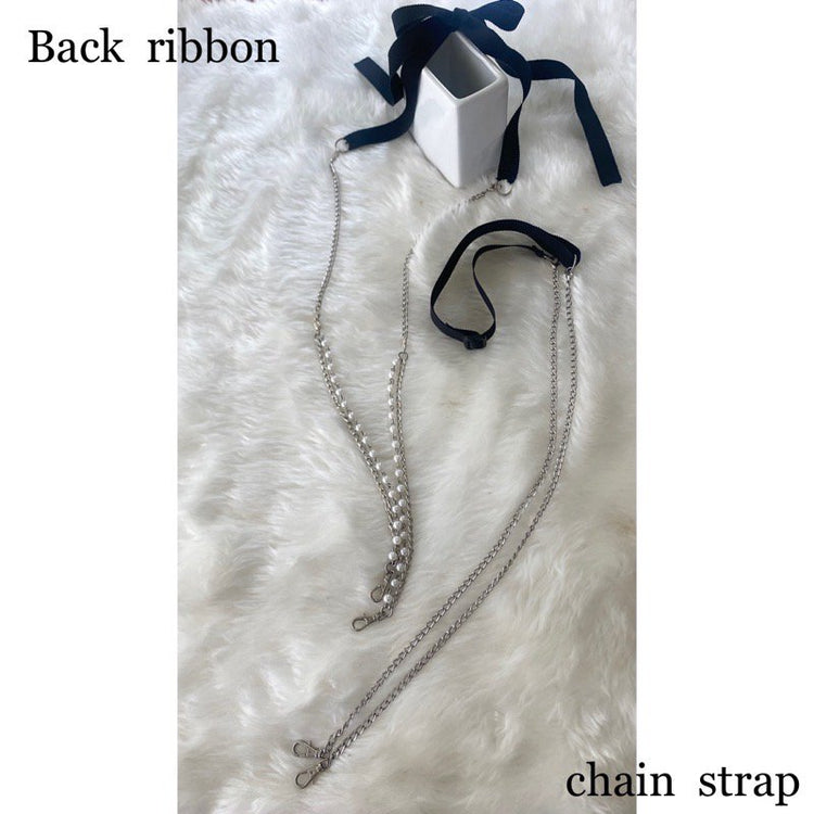 ch-42 Hime.バックリボン・グログラン紐チェーン