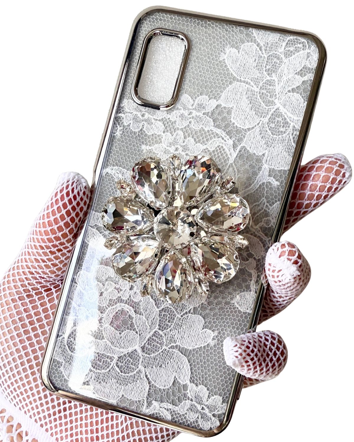 Hime. 大人のフレンチガーリー フラワーレース iPhoneケース|リバーレース×ジュエルデザイン(全機種対応)