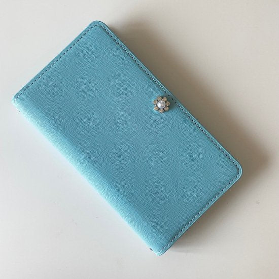 Hime.ティファニーカラーTiffany blue パールビジュースマホケース｜大人上品iphoneケース