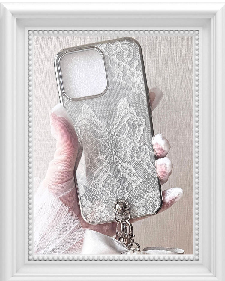 IP-212 Hime. フランス製リバーレースリボン柄全機種対応スマホケース