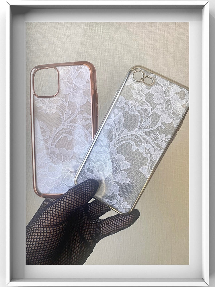 IP-183-1-1 Hime. フランス製リバーレース花柄全機種対応スマホケース