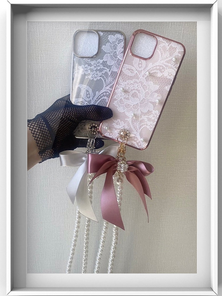 Hime. リボン×ストラップオーダー iPhoneケース|フランス製レースが輝く大人可愛いデザイン(全機種Android対応)