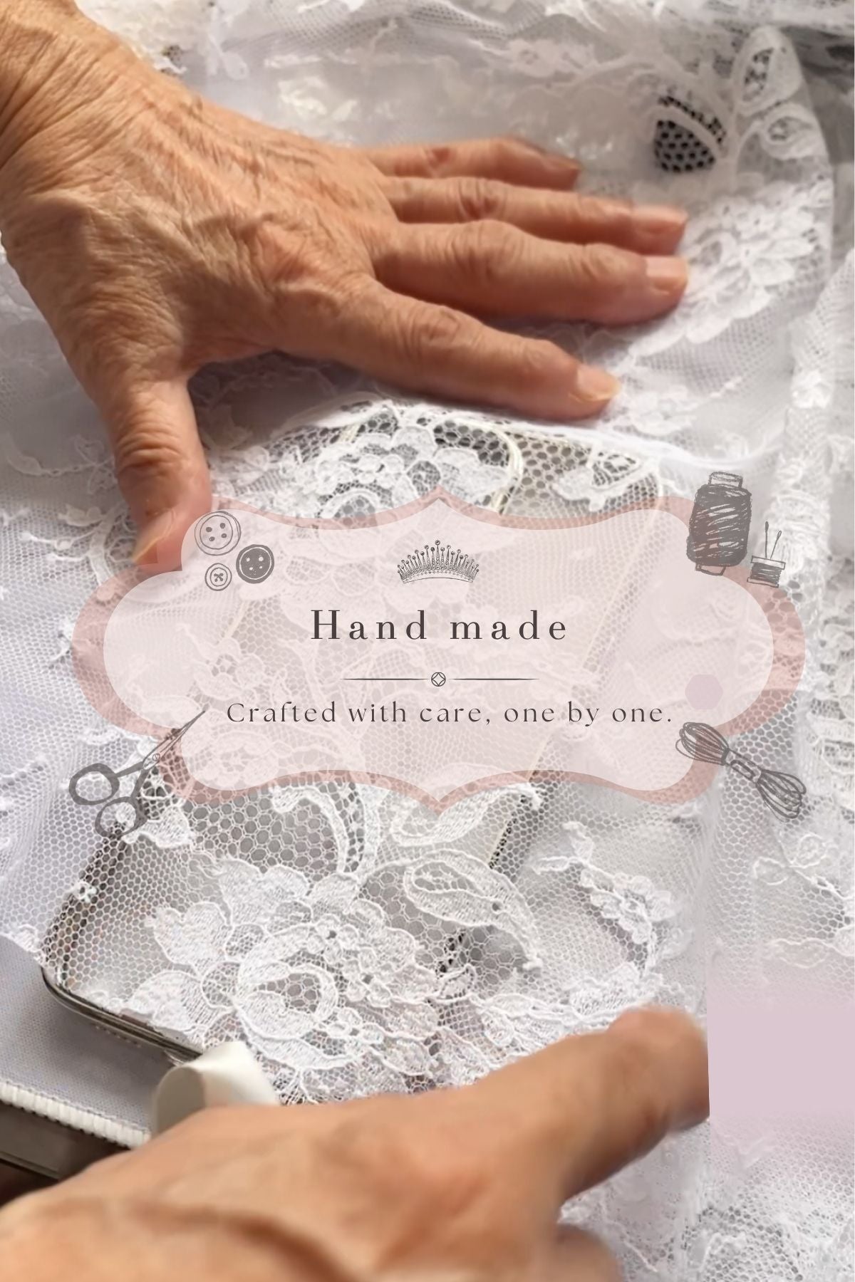 Hime. Elegant French Girly Flip Ribbon Wallet-Style iPhone Case | French Lace with Elegant Design (Compatible with All Models)