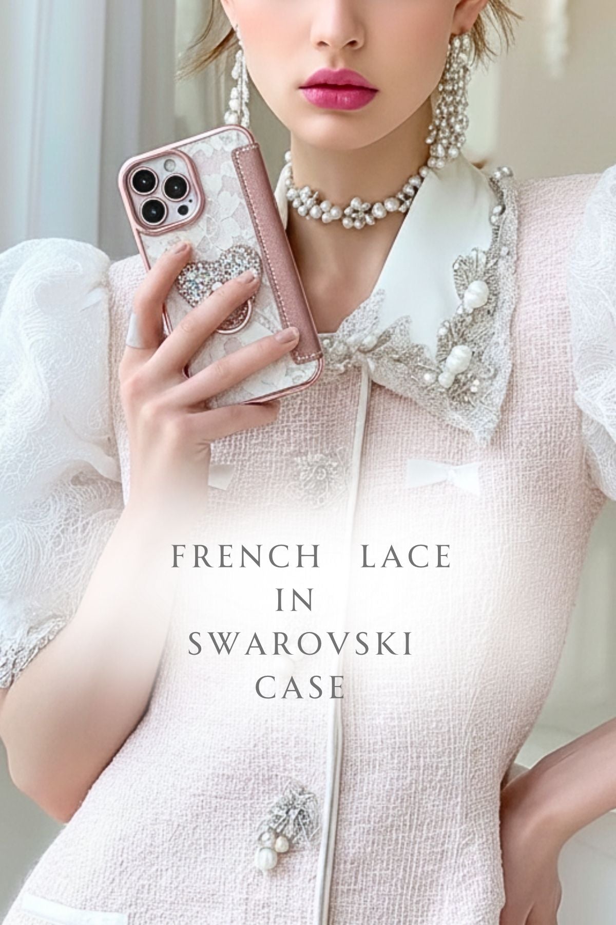 Hime. フランス製レースハートスワロフスキーリングiPhoneケース｜キラキラ×スマホケース（全機種Android対応）