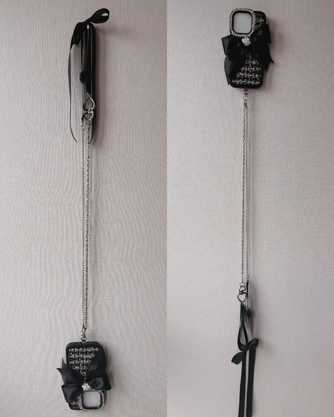 Hime.グログランリボンチェーン肩がけストラップ